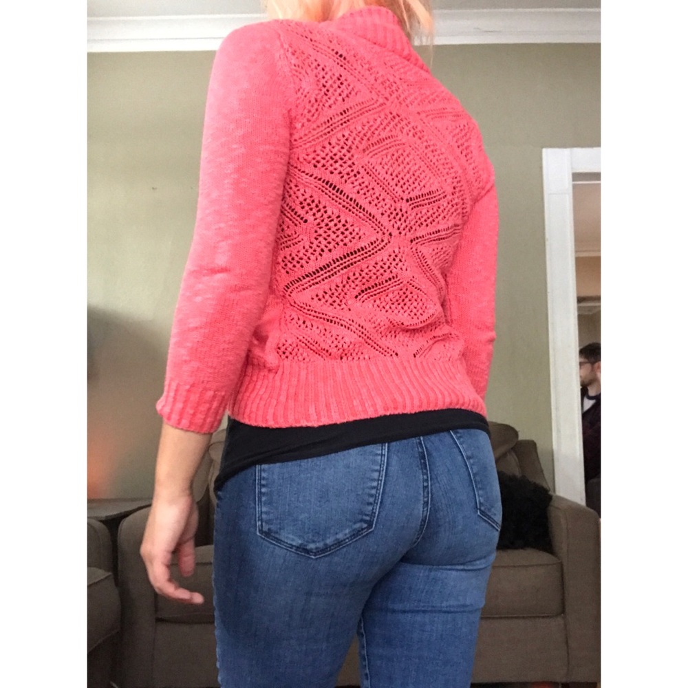 Coral Open Front Blush & Bloom Cardigan Fits XS